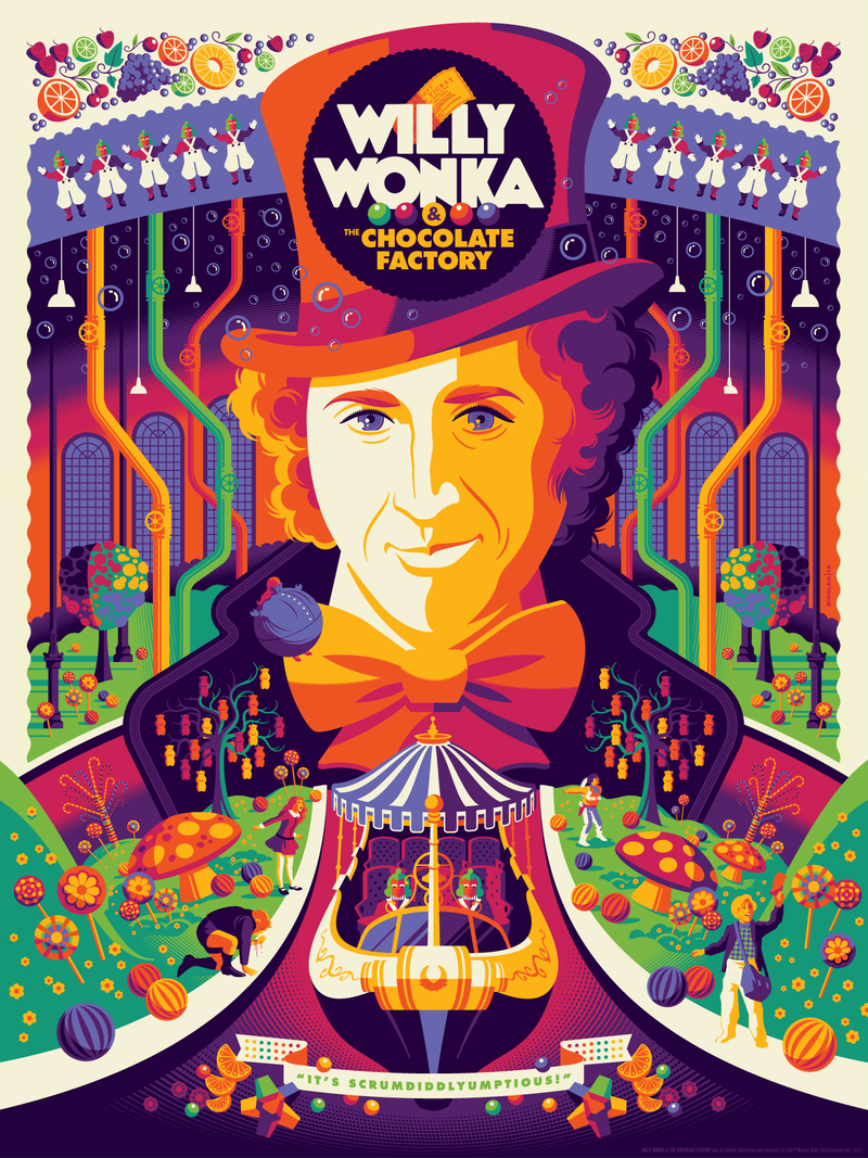 Illustration for article titled This Willy Wonka Poster Is as Colorful and Manic as the Movie Itself